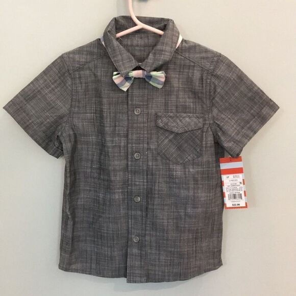 Target Cat and Jack Denim Shirt with Bow Tie - Picture 2 of 5